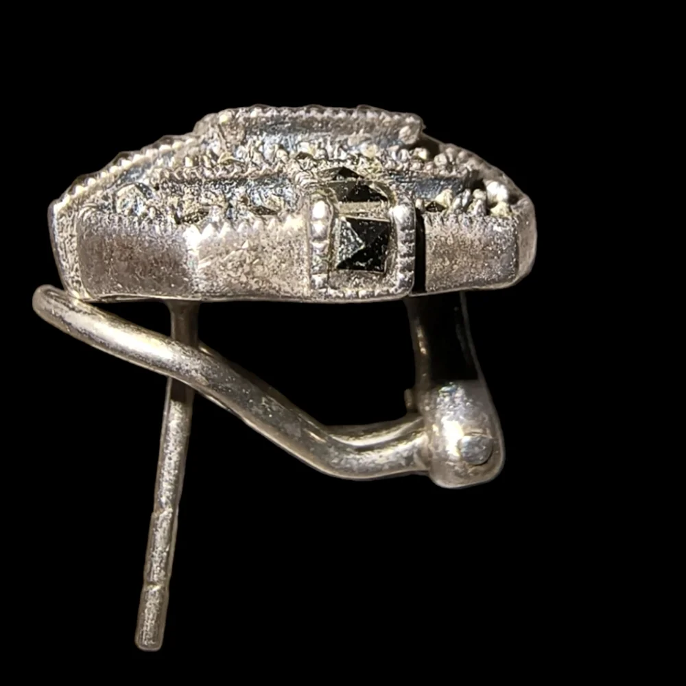 Judith Jack Signed Vintage Art Deco Marcasite & Sterling Silver Earrings